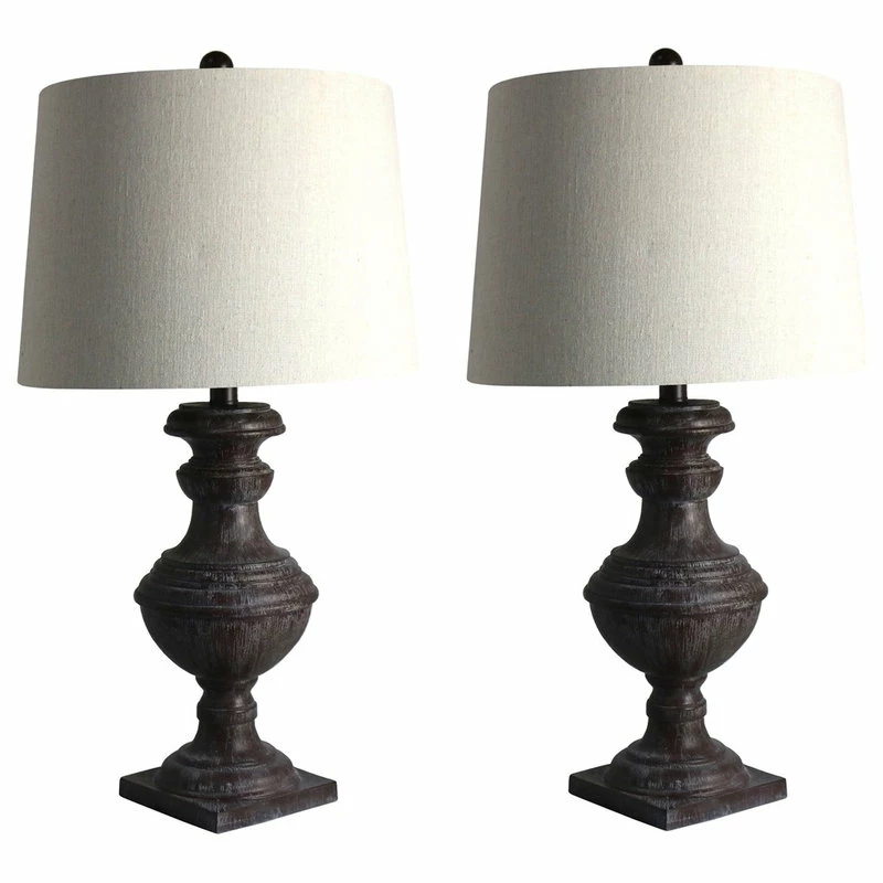 New ๐ Fangio Lighting's 28 " Resin Table Lamp, Cottage Bronze Espresso, Set Of 2 ๐