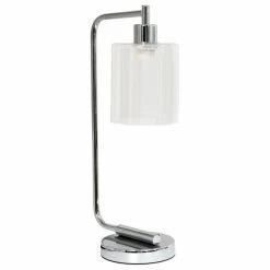 Best Pirce ✨ Alltherages Simple Designs Bronson Antique Industrial Iron Lantern Desk Lamp, Chrome 👏