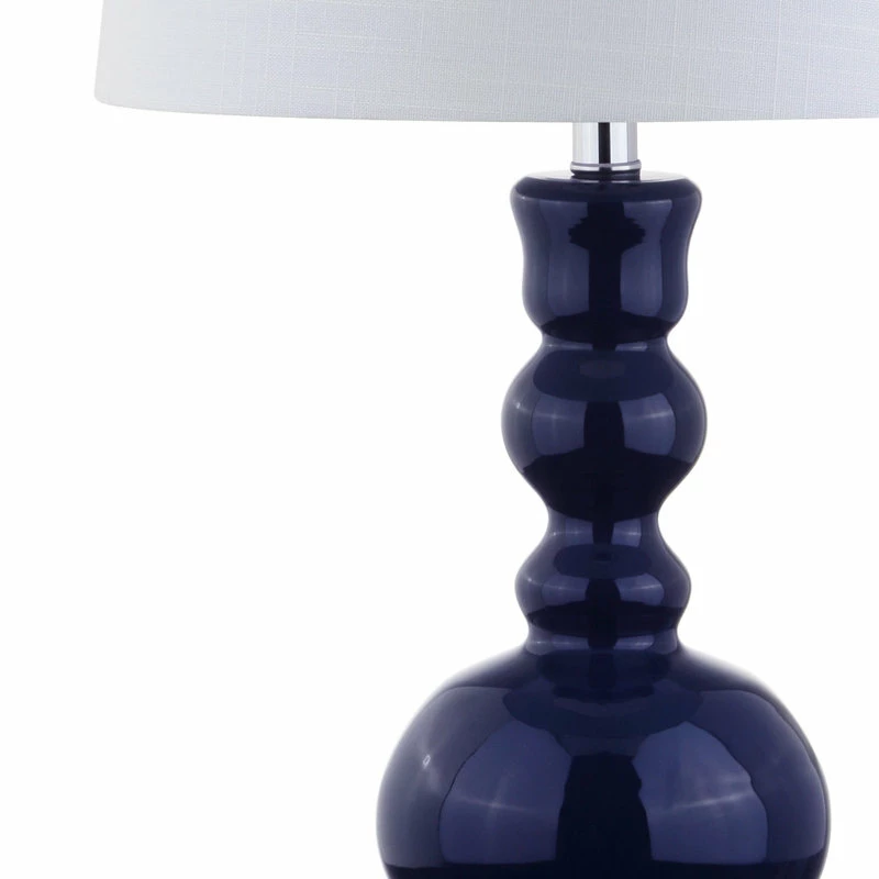 Best deal 🎁 JONATHAN Y Genie 28.5" Glass Table Lamp, Set Of 2, Navy 🌟 - Image 6