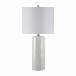 Buy 👏 Ashley Furniture Industries Ashley Furniture Steuben Ceramic Table Lamp In White (Set Of 2) ✔️