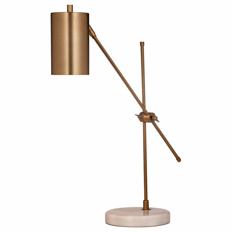 New 🔔 BASSETT MIRROR CO. Bassett Mirror Danielle Task Lamp In Brass/White Marble Finish L3368TEC 🔥