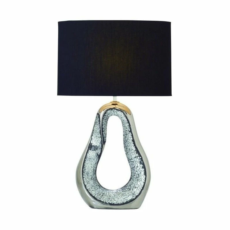 Brand new ๐งจ Brimfield & May Set Of 2 Silver Stoneware Glam Table Lamp 93682 ๐