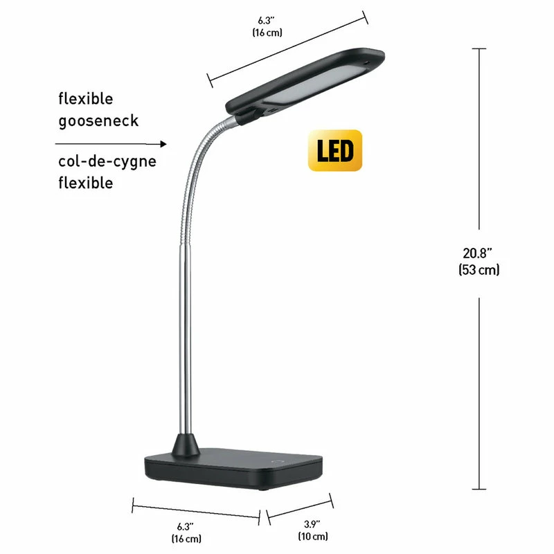 Budget π Globe Electric Black And Chrome Integrated LED Desk Lamp, Black π₯° - Image 5