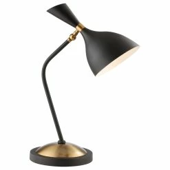 Wholesale 😀 Albert 21.5" Iron Retro Mid-Century LED Table Lamp, Black/Gold By JONATHAN Y 🌟