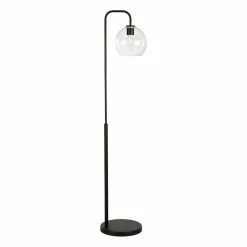 Budget 🛒 Henn&Hart 12" Blackened Bronze Metal/Glass Floor Lamp ✨