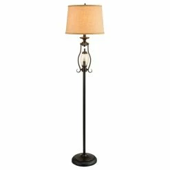 Top 10 😉 Fangio Lighting 60" Black Metal And Glass Floor Lamp With Night Light ❤️