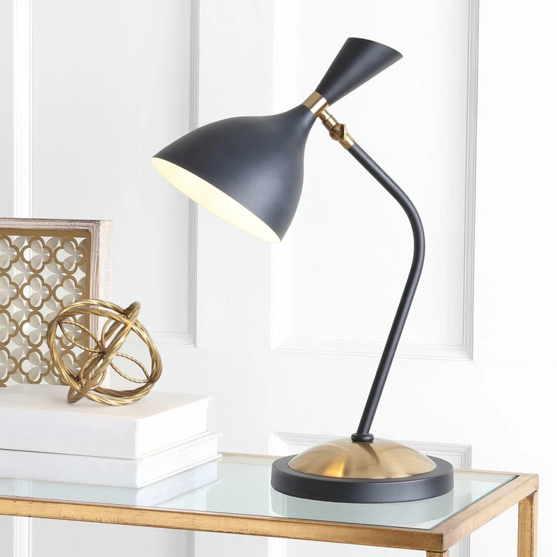Wholesale 😀 Albert 21.5" Iron Retro Mid-Century LED Table Lamp, Black/Gold By JONATHAN Y 🌟 - Image 3