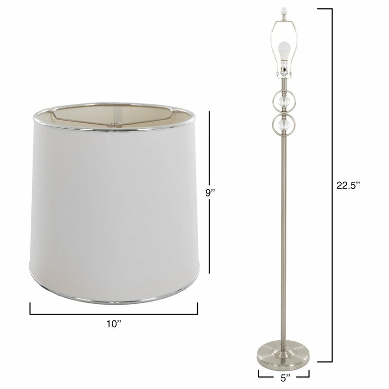 Promo β¨ Table Lamps & Floor Set Of 3, Brushed Steel, 3 Bulbs Included By Lavish Home π - Image 3