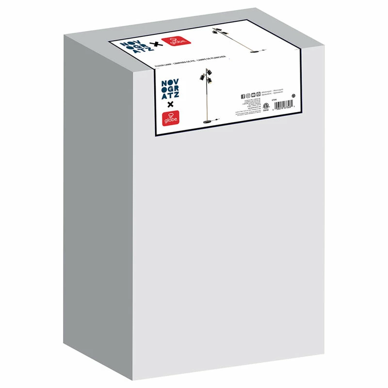 Wholesale 💯 Globe Electric Novogratz X Globe 67" 3-Light Matte Black Track Tree Lamp, Matte Brass Accents 🔔 - Image 7