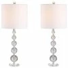 Best Sale 😉 JONATHAN Y Nala 28.5" Crystal Table Lamp, Chrome, Set Of 2 ⌛