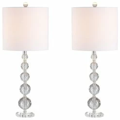 Best Sale ๐ JONATHAN Y Nala 28.5" Crystal Table Lamp, Chrome, Set Of 2 โ