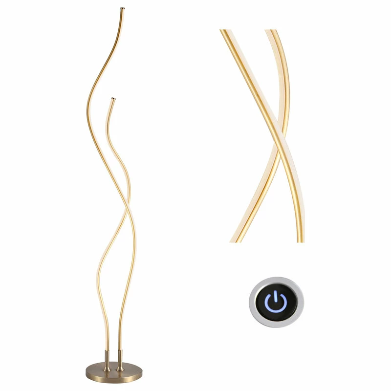 Buy ๐งจ JONATHAN Y Cairo 63.75" LED Integrated Floor Lamp, Gold ๐ - Image 6
