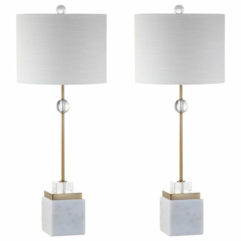 Cheap ๐ JONATHAN Y Dawson 30" Marble And Crystal Table Lamp, Brass, Set Of 2 ๐ - Image 6