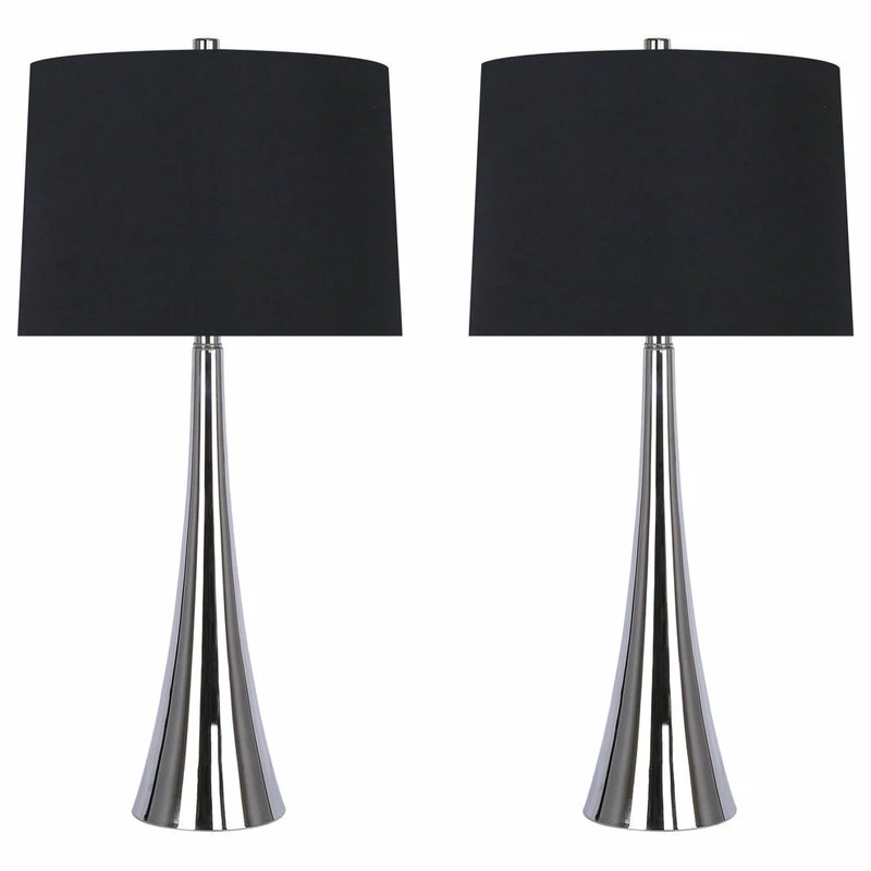 Best reviews of 🛒 LumiSource 29.5" Polished Nickel Mirrored Metal Table Lamp, Set Of 2 ✔️