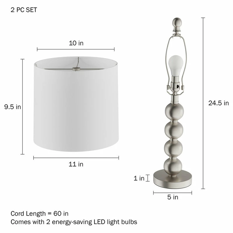 Coupon π₯° Lavish Home Set Of 2 Contemporary Stacked Balls Table Lamps π - Image 3