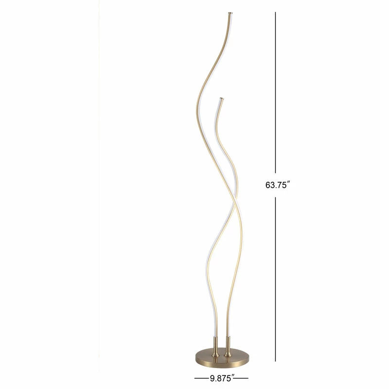 Buy ๐งจ JONATHAN Y Cairo 63.75" LED Integrated Floor Lamp, Gold ๐ - Image 7