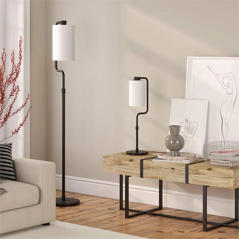 Flash Sale 🔔 Henn&Hart 7" Blackened Bronze Metal/Fabric Table Lamp ❤️ - Image 2