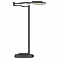 Hot Sale 🎁 Arnsberg Dessau Turbo Swing Arm Table Lamp, Museum Black 👏