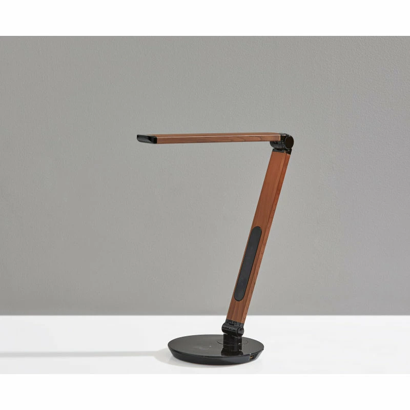 Cheap 👏 Rodney LED AdessoCharge Wireless Charging Multi-Function Desk Lamp- Walnut 🌟 - Image 3
