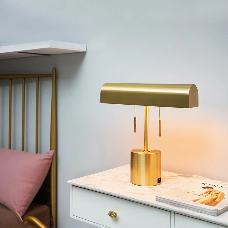 Top 10 โ Globe Electric Blake 16" Matte Brass 2-Light Desk Lamp With 2.1A USB Port โค๏ธ - Image 3