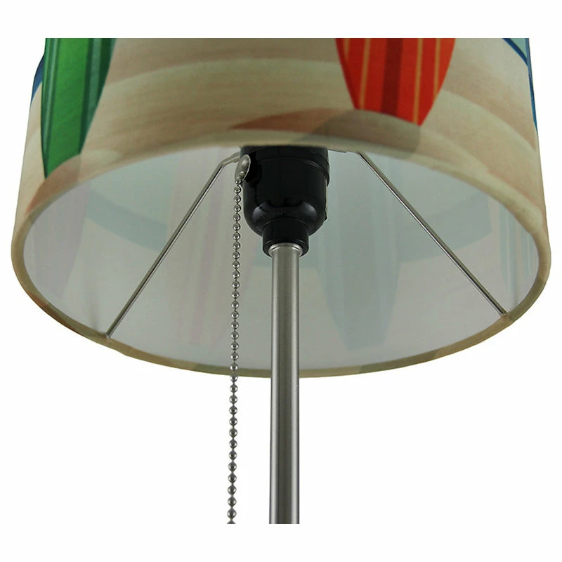 Flash Sale 💯 Zeckos Set Of 2 Stainless Steel Table Lamps W/ Decorative Surfboard Shades ⭐ - Image 3