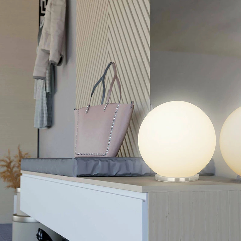 Brand new ⭐ EGLO USA 1x60W Table Lamp W/ Siliver Finish & Opal Glass 🤩 - Image 12