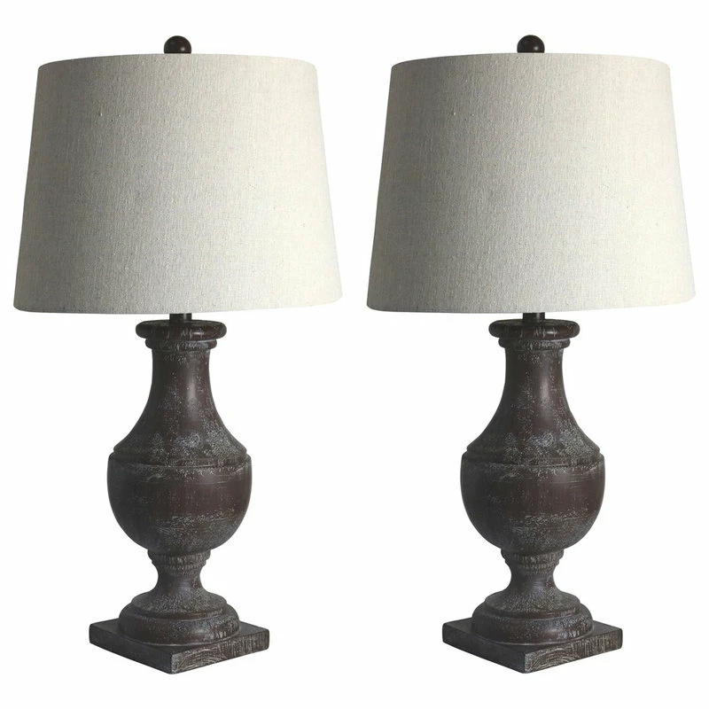 Outlet ⌛ Fangio Lighting's 28 " Resin Table Lamp, Cottage Bronze Espresso, Set Of 2 😍