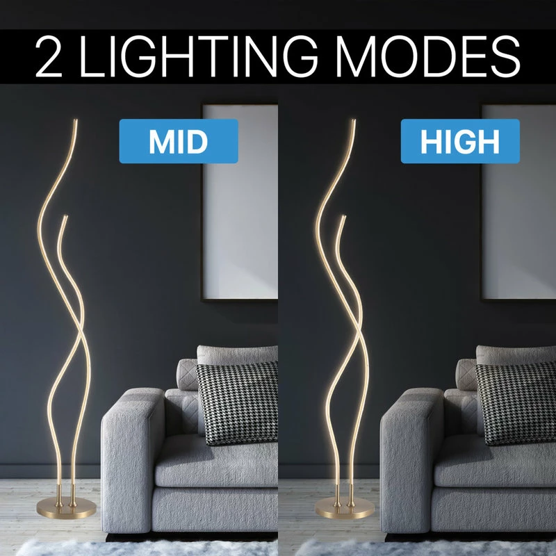 Buy ๐งจ JONATHAN Y Cairo 63.75" LED Integrated Floor Lamp, Gold ๐ - Image 8