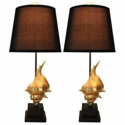 Cheapest 🧨 Urbanest Set Of 2 Conch Table Lamps, Gold ⌛