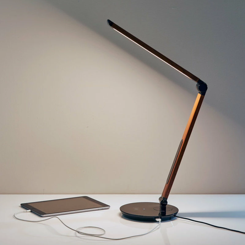 Cheap 👏 Rodney LED AdessoCharge Wireless Charging Multi-Function Desk Lamp- Walnut 🌟 - Image 2