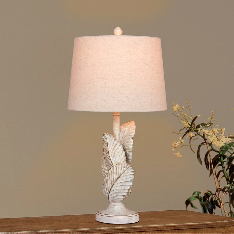 Promo โค๏ธ Fangio Lighting 27.5" Island Palm Resin Table Lamps, Antique White, Set Of 2 ๐ - Image 2