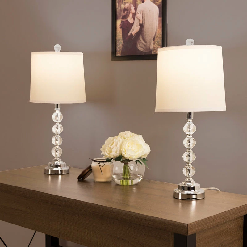 Hot Sale π Table Lamps Set Of 2, Faceted Crystal Balls, 2 Bulbs Included By Lavish Home π₯° - Image 3