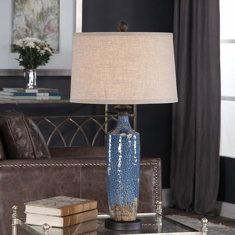 Budget ๐ Innovations Designs Bailey Farmhouse Distressed Blue Ceramic Table Lamp ๐ฅฐ - Image 2