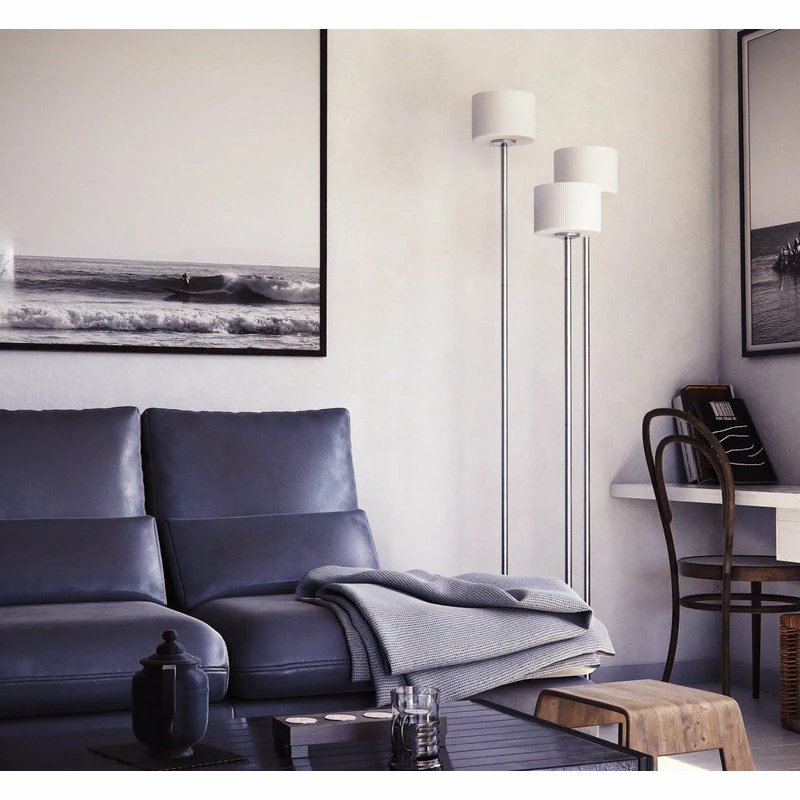 Deals โ๏ธ Kenroyhome.com Matrielle 3-Light Torchiere, Brushed Steel Finish ๐ - Image 2