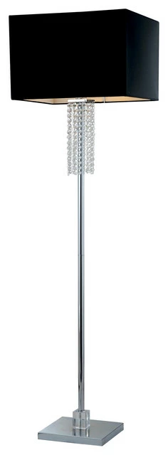 Brand new โค๏ธ Artiva Adelyn 63" Square Modern Chrome And Black Crystal Floor Lamp ๐