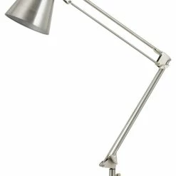 Deals 😍 Cal Lighting 60W Udbina Desk Lamp With Adjusted Arms, Brushed Steel Finish, Brushed Steel 🔔