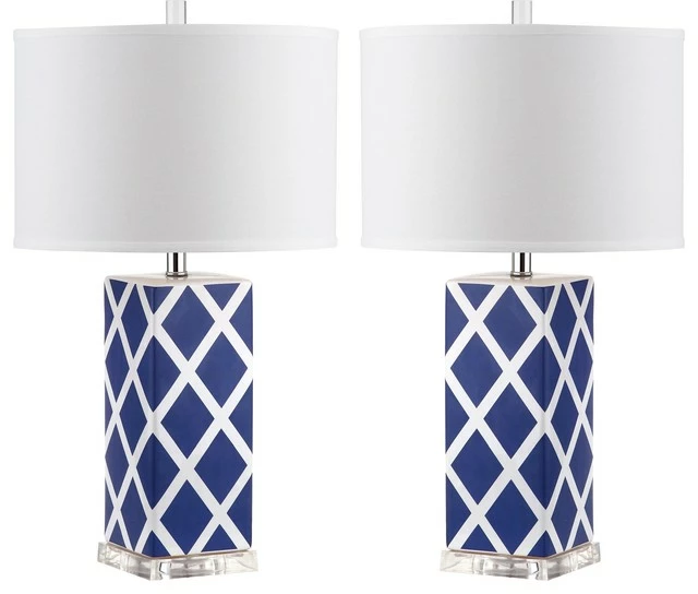 Flash Sale ๐งจ Safavieh Garden Lattice Table Lamps, Navy, 27"H, Set Of 2 ๐ฏ