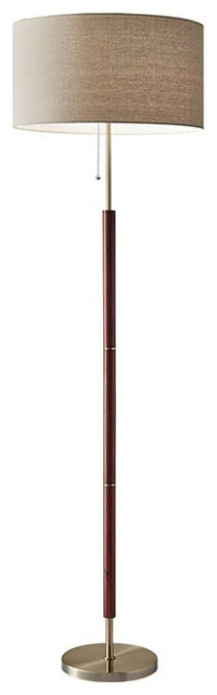 Deals ๐ฅ Adesso Hamilton 1 Light Floor Lamp, Walnut And Antique Brass ๐