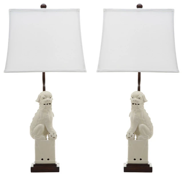 Promo ๐ Safavieh Foo 28.5" High ๐ฆฎ Dog Table Lamps, Set Of 2, Cream โค๏ธ