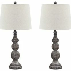 Flash Sale 🔥 Ashley Furniture Industries Ashley Furniture Mair Poly-Resin Table Lamp In Antique Black (Set Of 2) ✔️