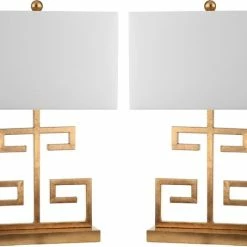 Deals 💯 Safavieh Greek Key Table Lamps, Set Of 2, Gold 🎁