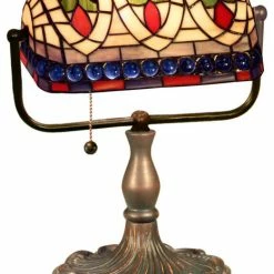 Cheapest ✔️ Warehouse Of Tiffany, Inc Tiffany-style Banker Blue Eyes Desk Lamp 🤩