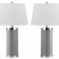 Top 10 ❤️ Safavieh Leather Column Table Lamps, Set Of 2, Gray 🔔