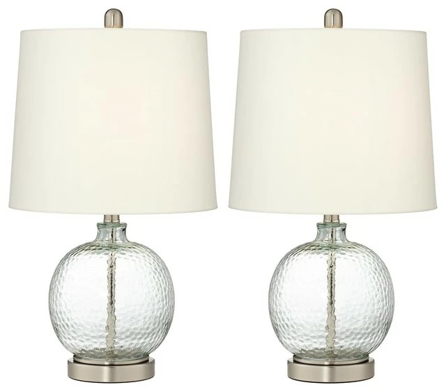 Outlet 😀 Pacific Coast Kitchen & Bath Pacific Coast Saxby Round Table Lamp Set Of 2, Brushed Nickel 🔥