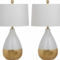 Promo 🛒 Safavieh Kingship Glass Table Lamp (Set Of 2) - Light Gray 🎁