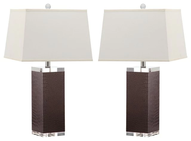 Budget ๐คฉ Safavieh Deco Leather Table Lamps, Set Of 2, Brown ๐ฅฐ