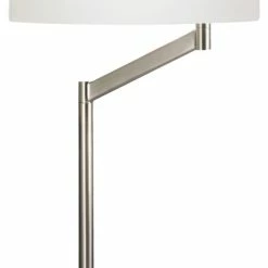 Outlet 🛒 SONNEMAN – A Way Of Light Perch Swing Arm Table Lamp With White Shade, Satin Nickel ⭐