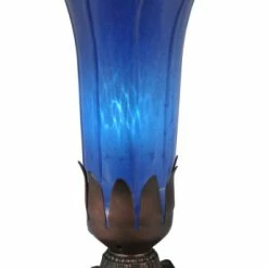 Best deal 🧨 Meyda Tiffany 11262 8" H Blue Pond Lily Accent Lamp - Blue 🤩
