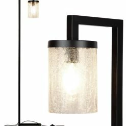 Buy 🔥 Brightech Henry Industrial Floor Lamp With Hanging Crackled Glass For Living Room Bedroom ⌛
