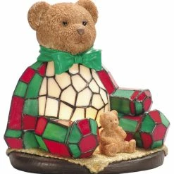 Outlet 🧨 Dale Tiffany Handmade 🎄 Christmas Noel Bear Accent Lamp ⌛